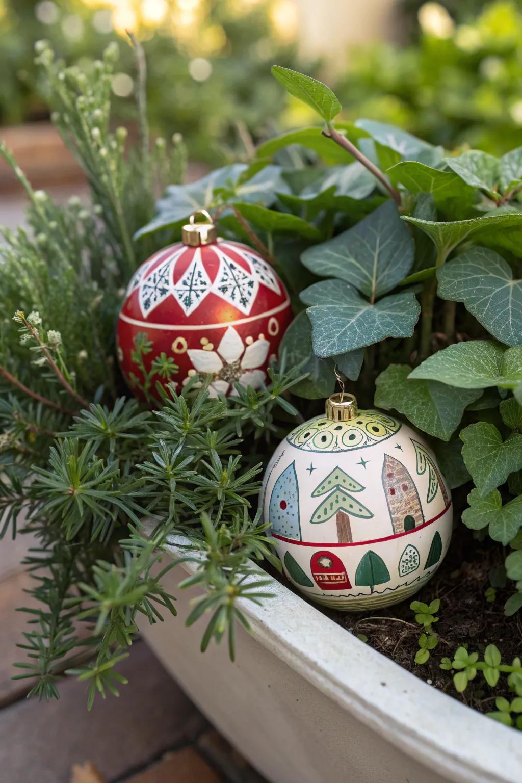 Spheres contribute a playful and celebratory surprise to your containers.