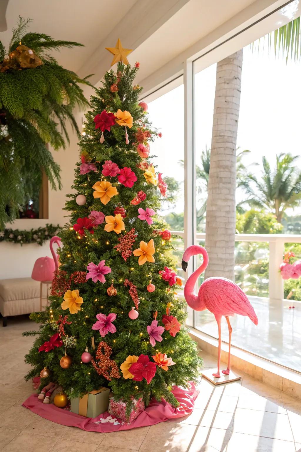 Bring a tropical paradise to your holiday decor with bright and cheerful accents.