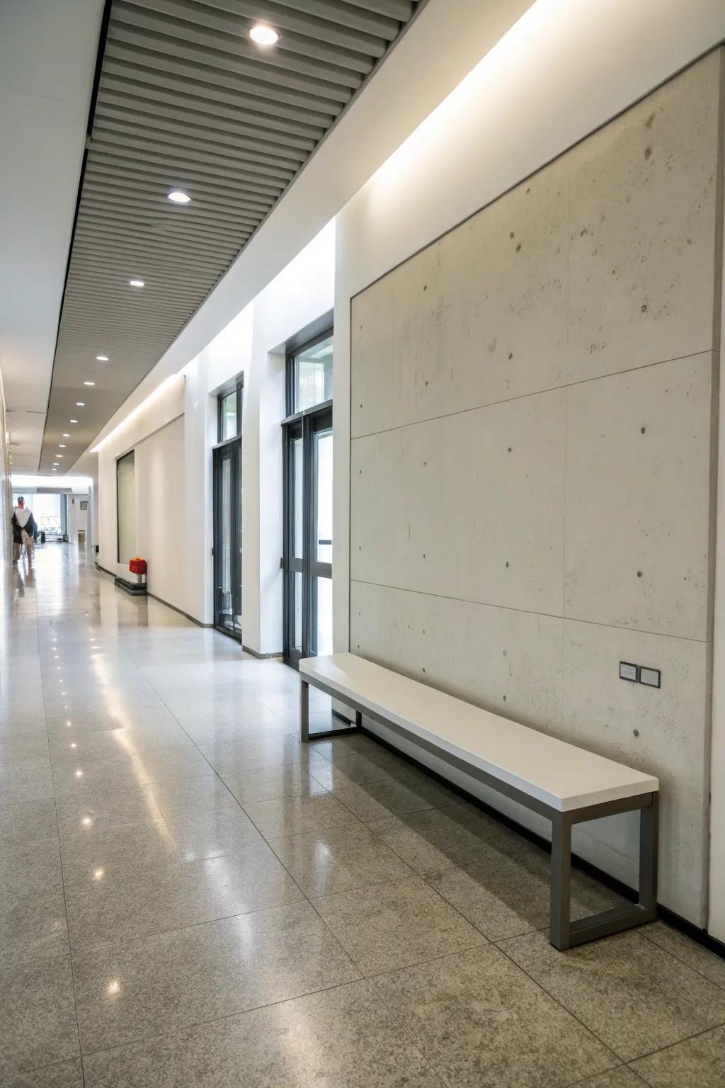 A wall-mounted seat designed to save space while enhancing style.