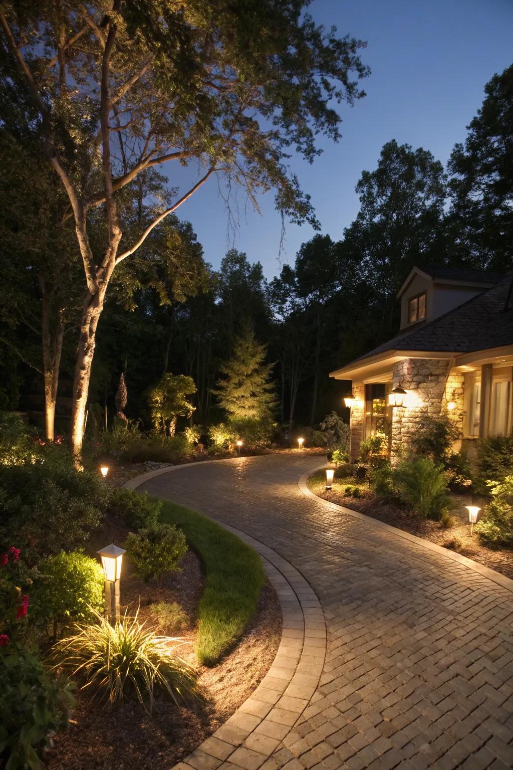 Artistic lighting creating a captivating nighttime scene.