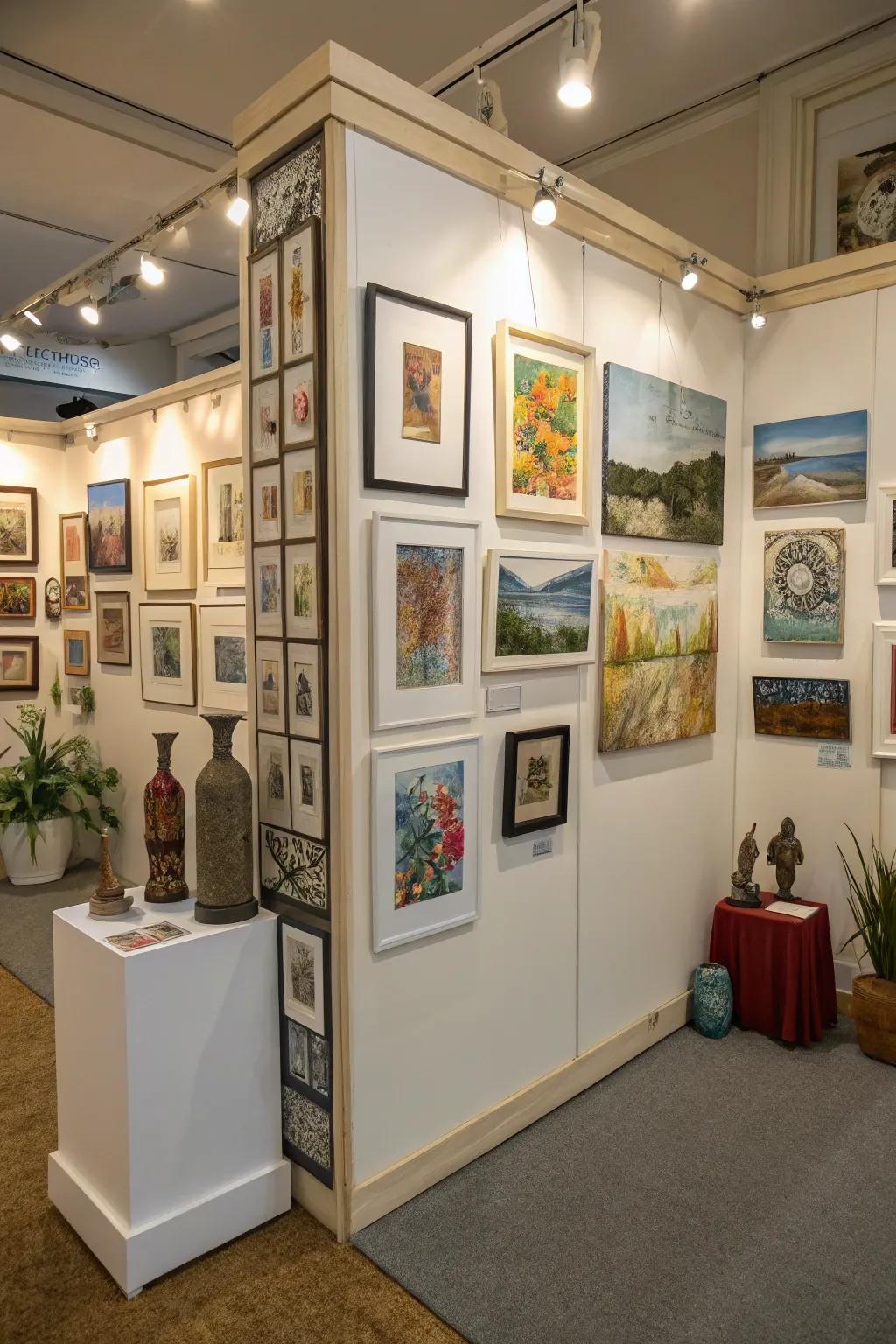 A mini gallery wall adds elegance and style.