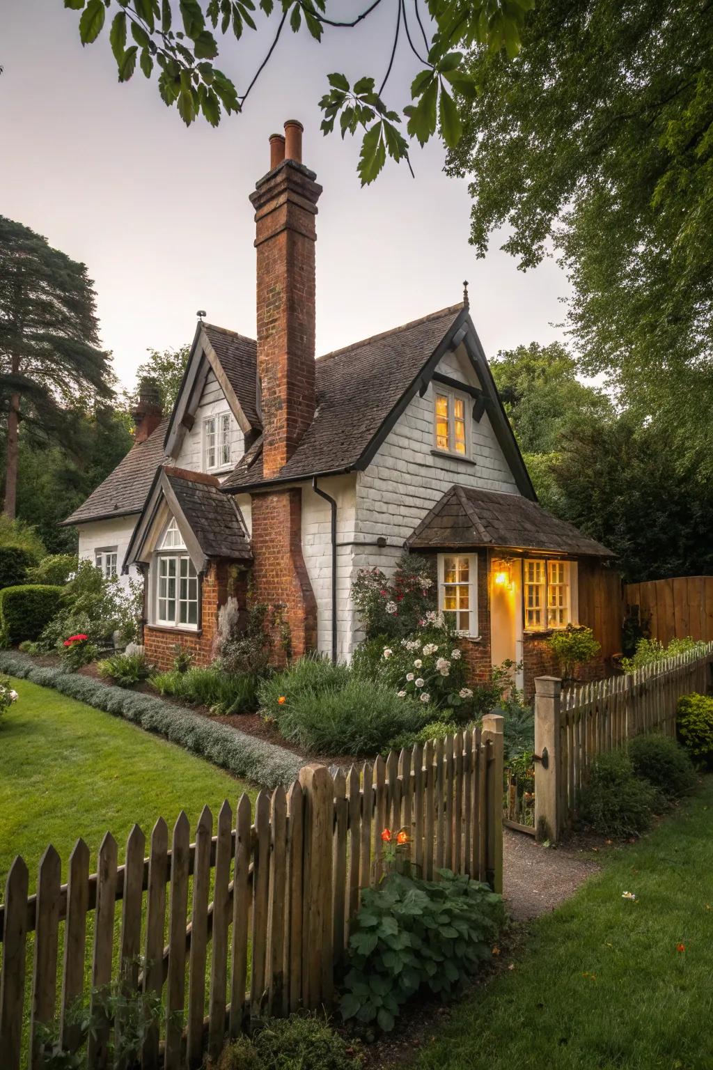 A stack accent contributes a timeless aspect to a cottage's exterior.