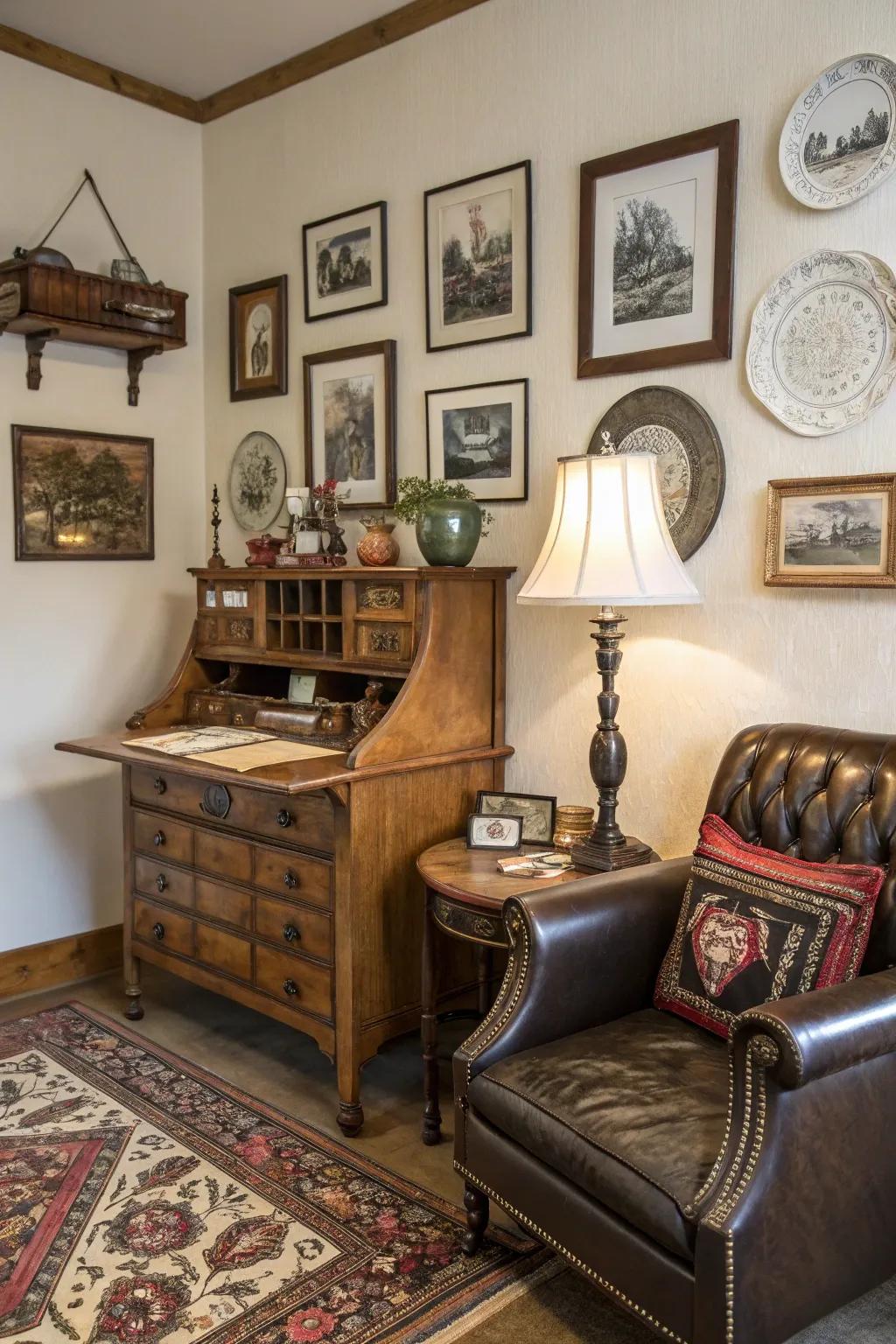 Vintage treasures inject a dash of history and personality.