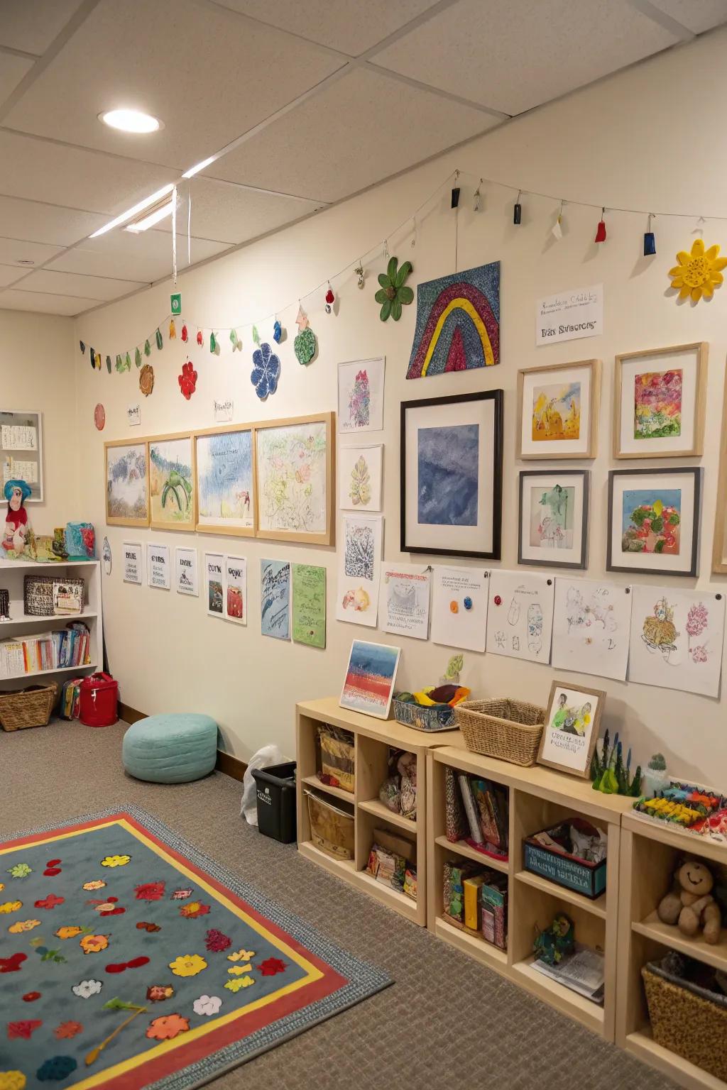An art display celebrates creativity and individuality.