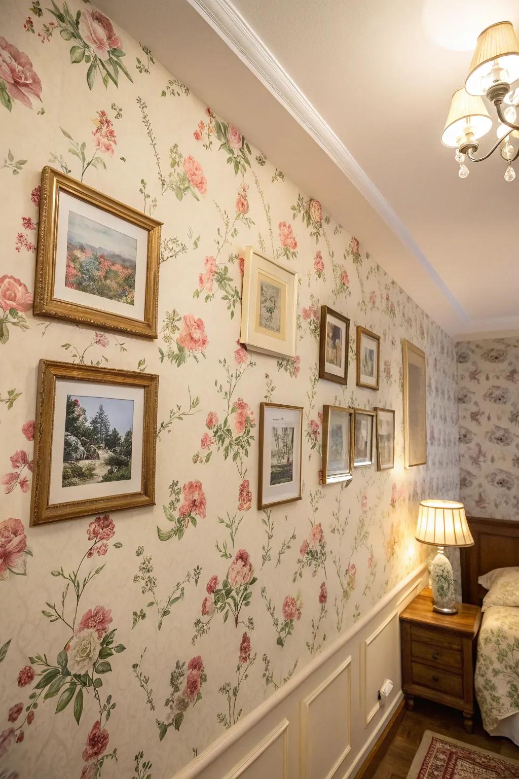 Floral backdrops can infuse elegance and vintage charm into picture showcases.