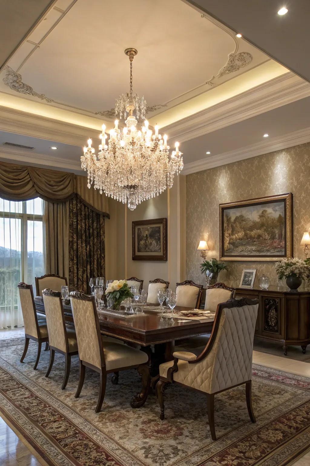 A mineral light fixture can add polish and sparkle to your room.