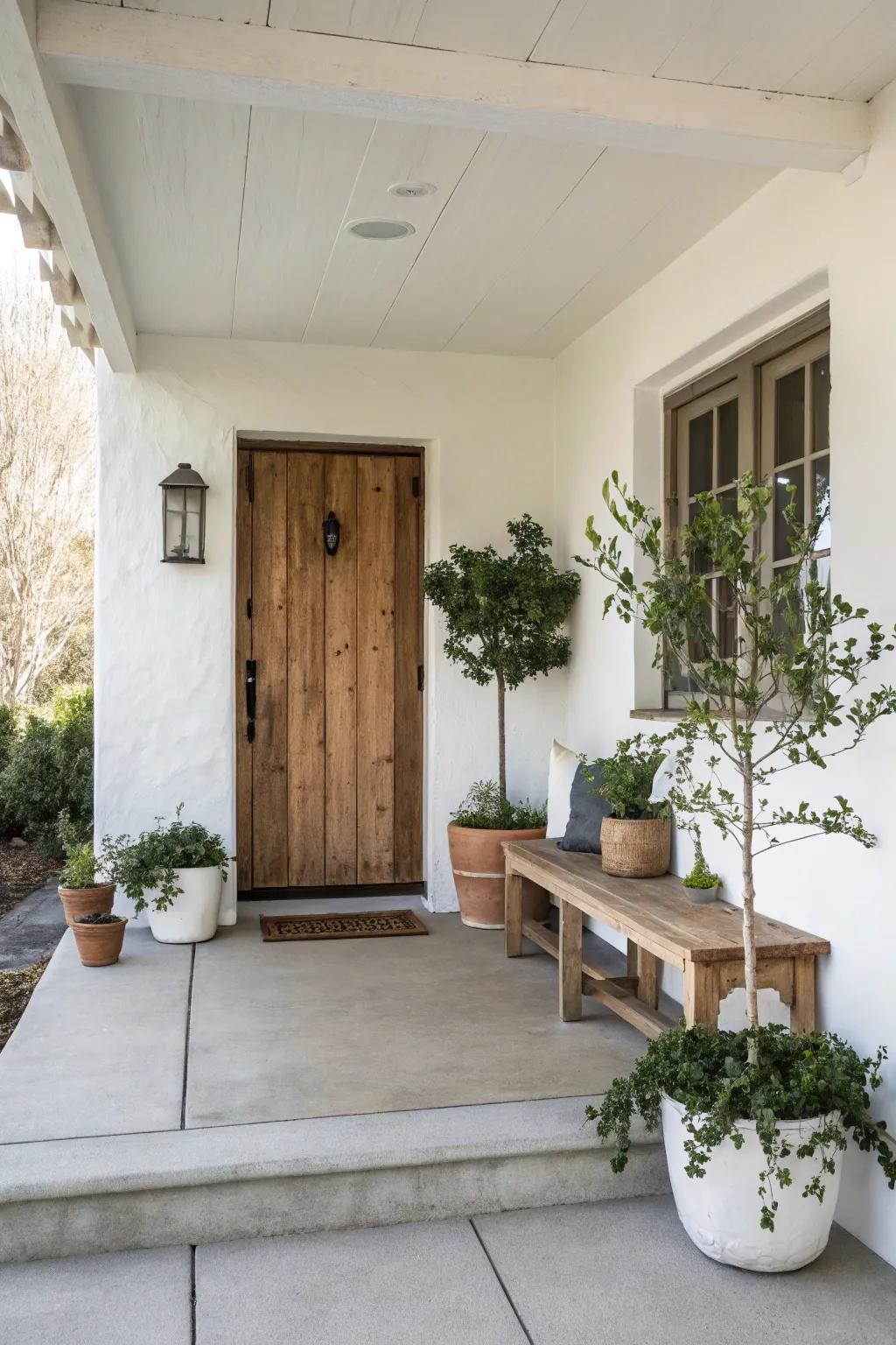 Simple design enhances the porch's class and simplicity.
