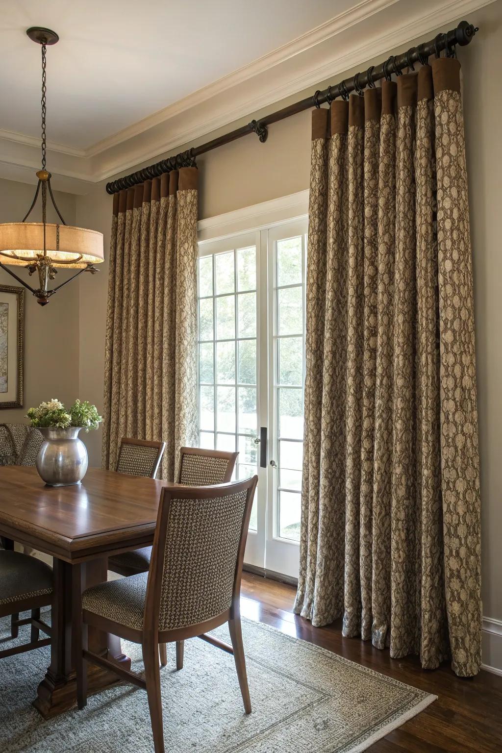 Drapes of a textured nature can enhance the tactile characteristics of your decor.