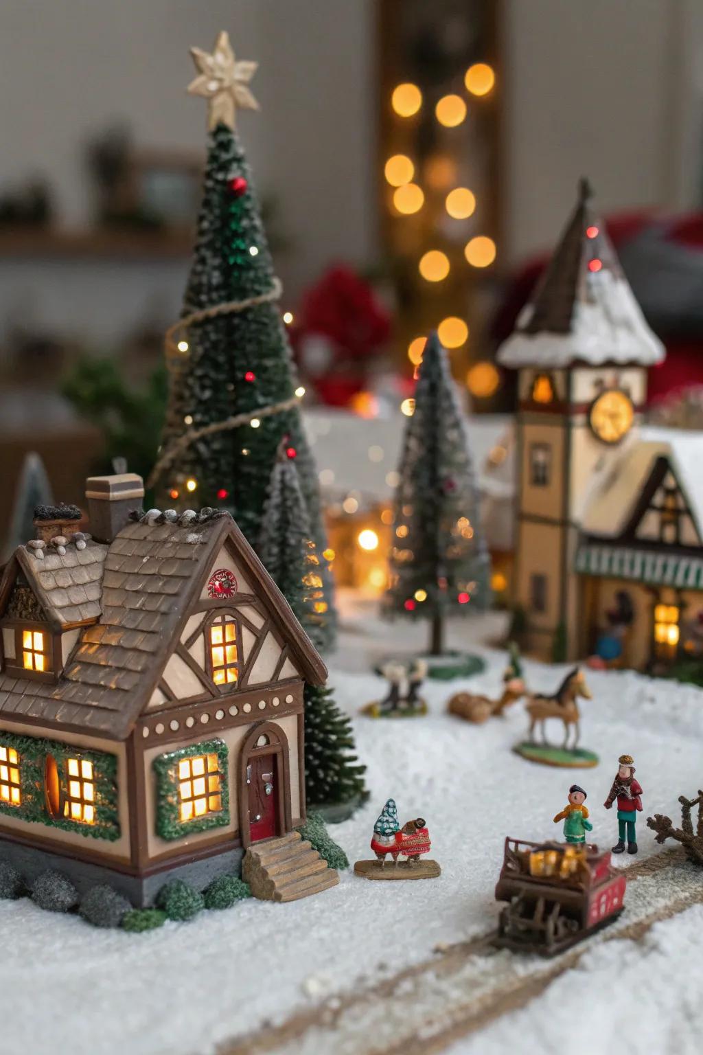 A Christmas village brings a miniature winter wonderland to life.