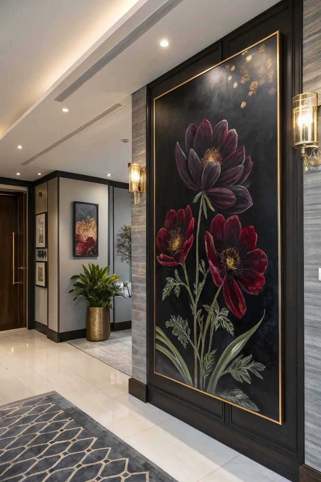 Infuse allure via shadowed floral artistry