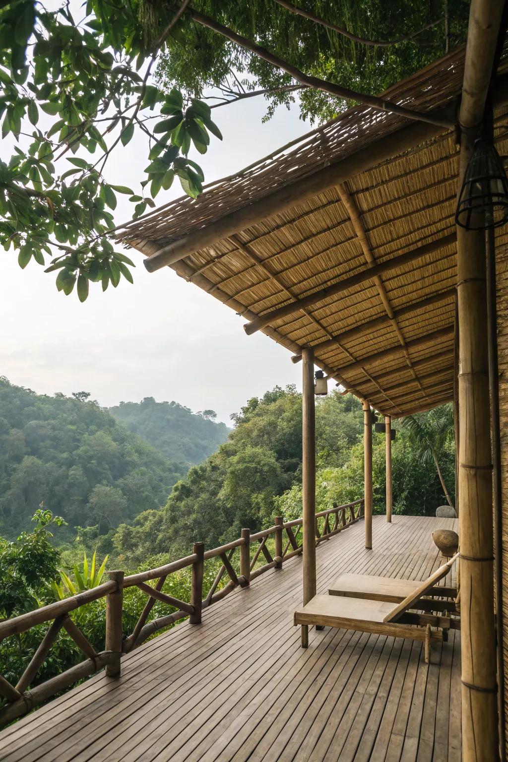 Bamboo covers offer regular beauty and shade for your deck.