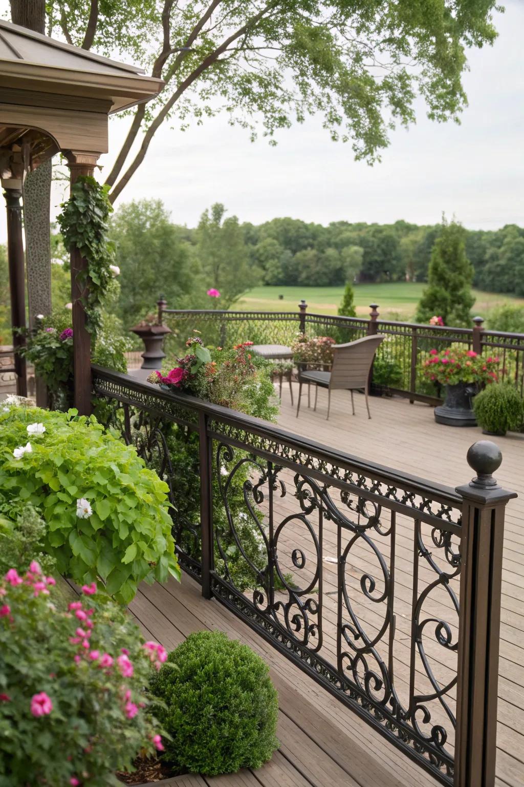 Wrought iron railings deliver ageless refinement.