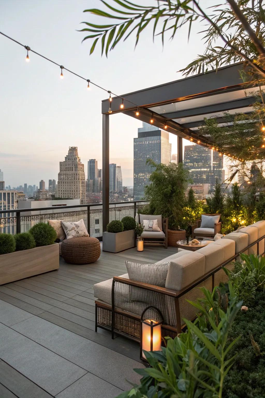 A private getaway with amazing views is offered by rooftop decks.