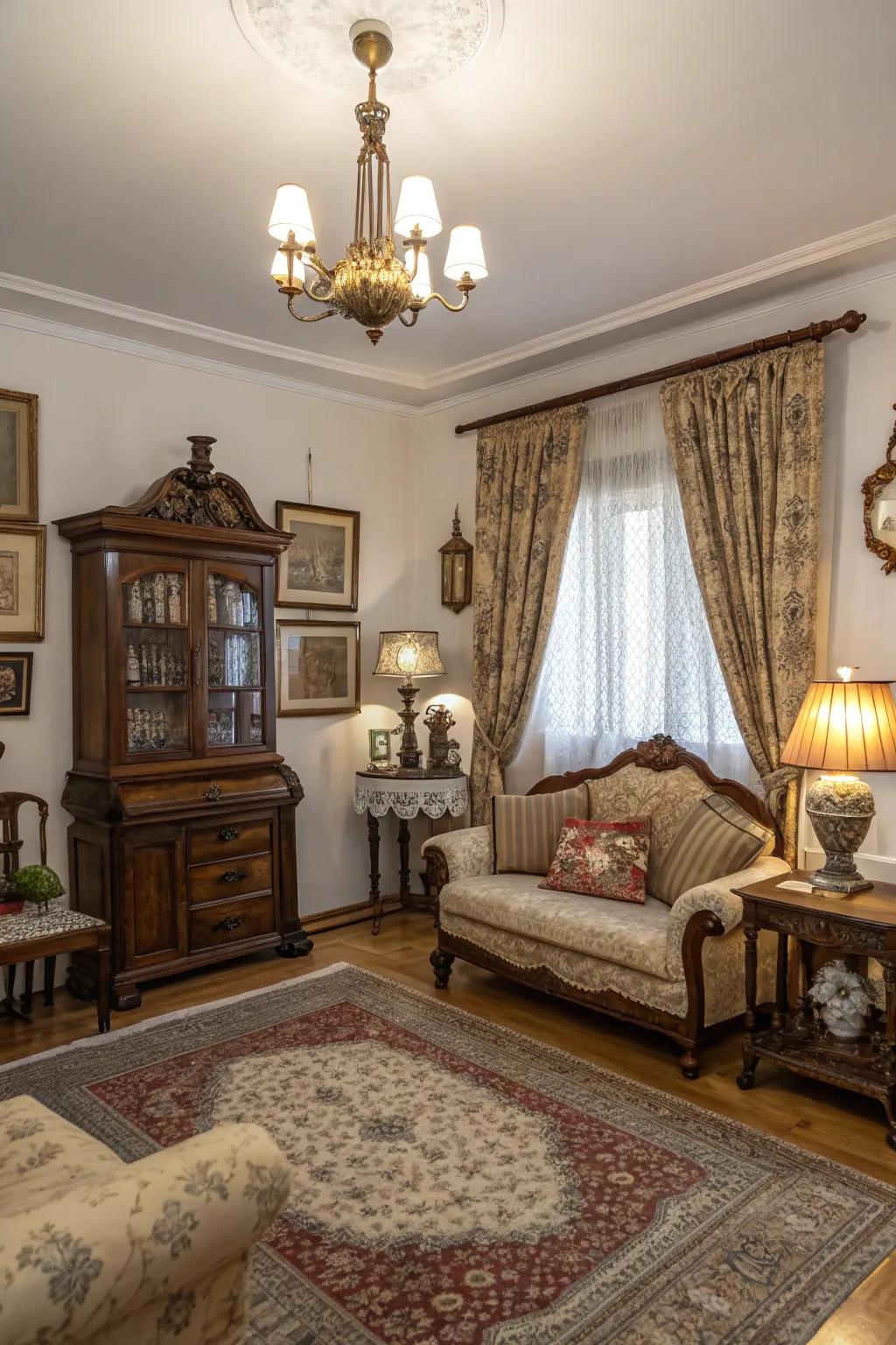 A room enriched with timeless treasures that instill warmth and narrative.