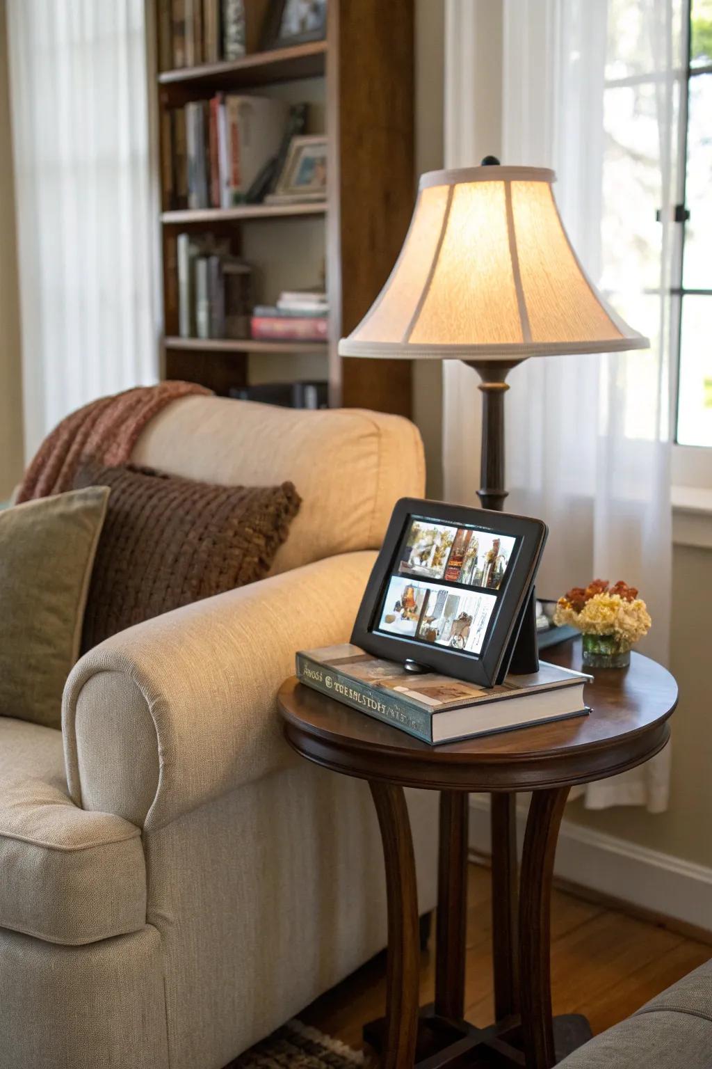 An evolving gallery with a digital image display.