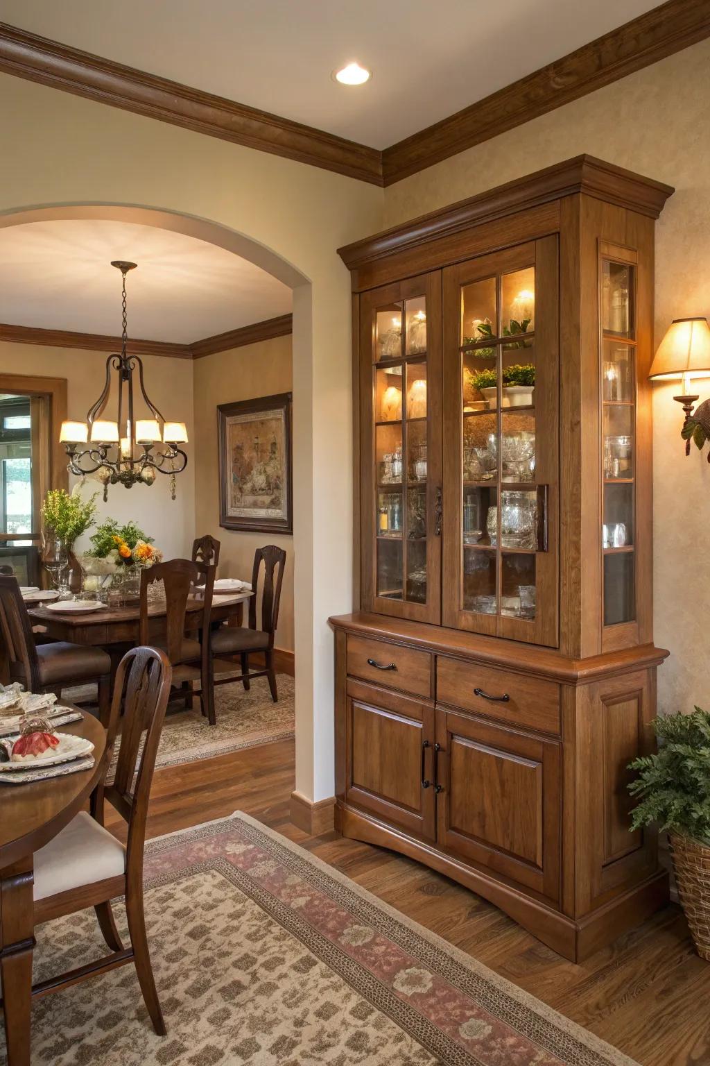Achieve balance with matching corner displays.