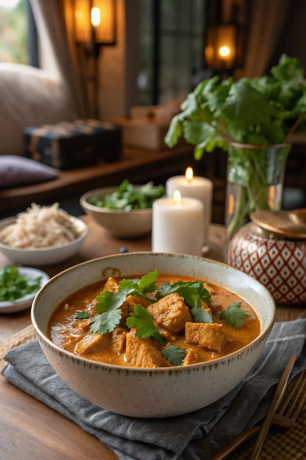 Spicy chicken curry for a flavour-filled dinner expedition.