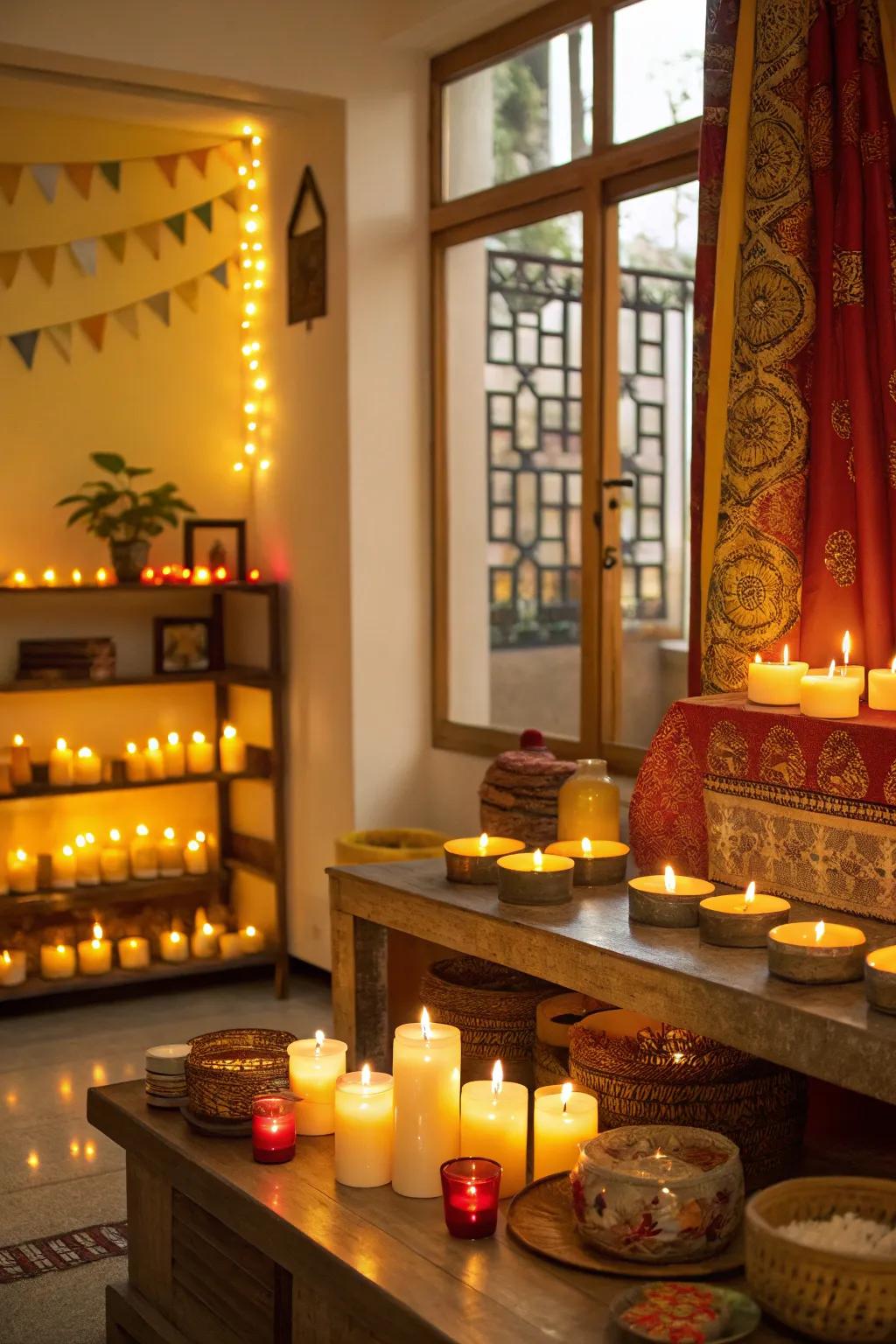 Scented sticks add fragrance and warmth.
