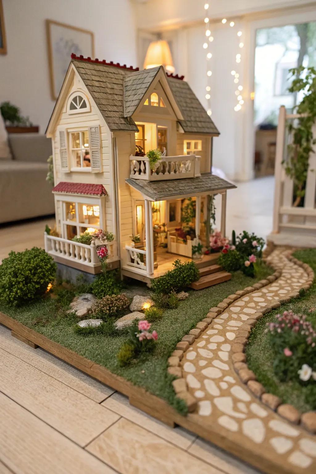 A pocket-sized garden incorporates an animated element to dollhouse displays.