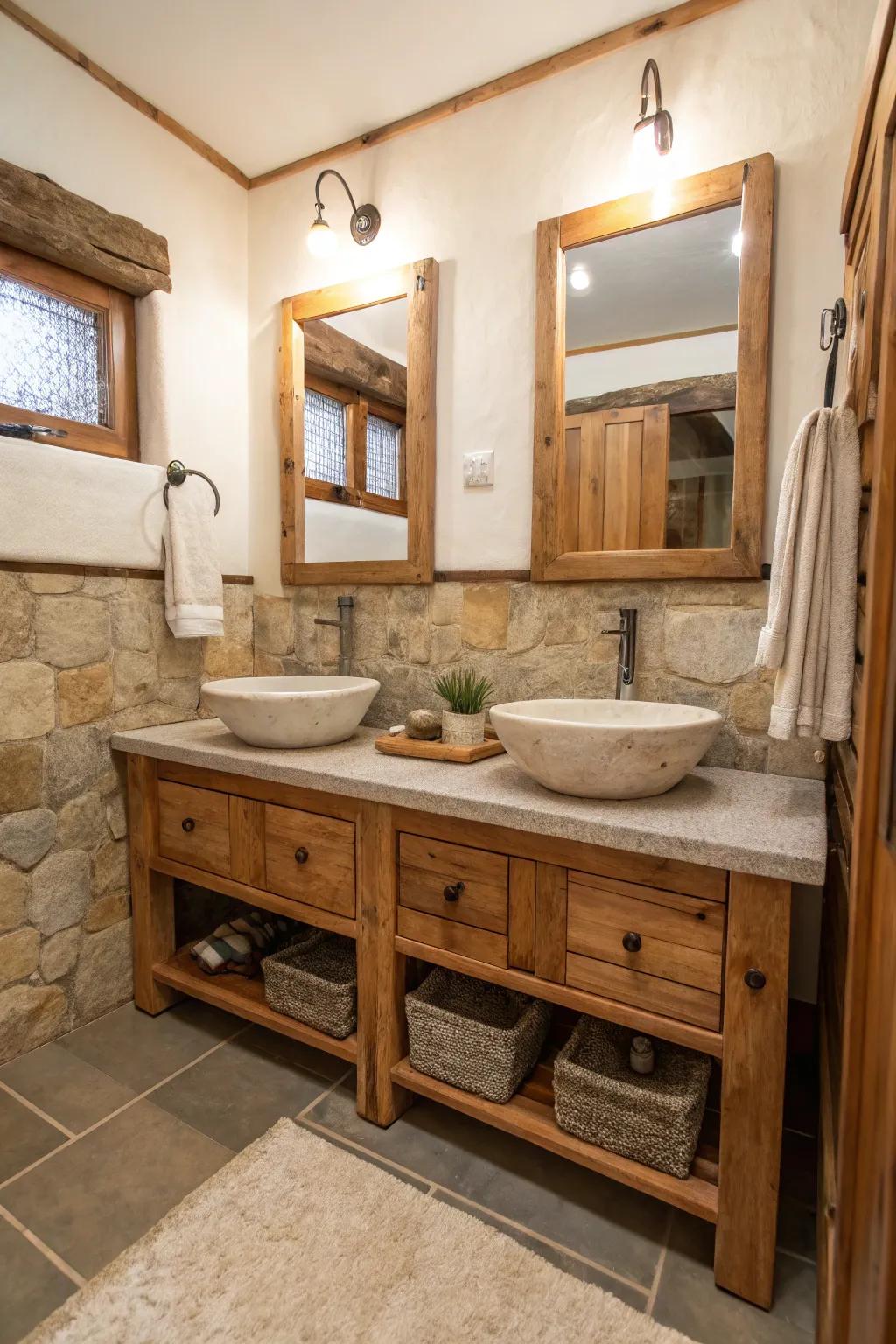 Natural materials add warmth and sophistication.