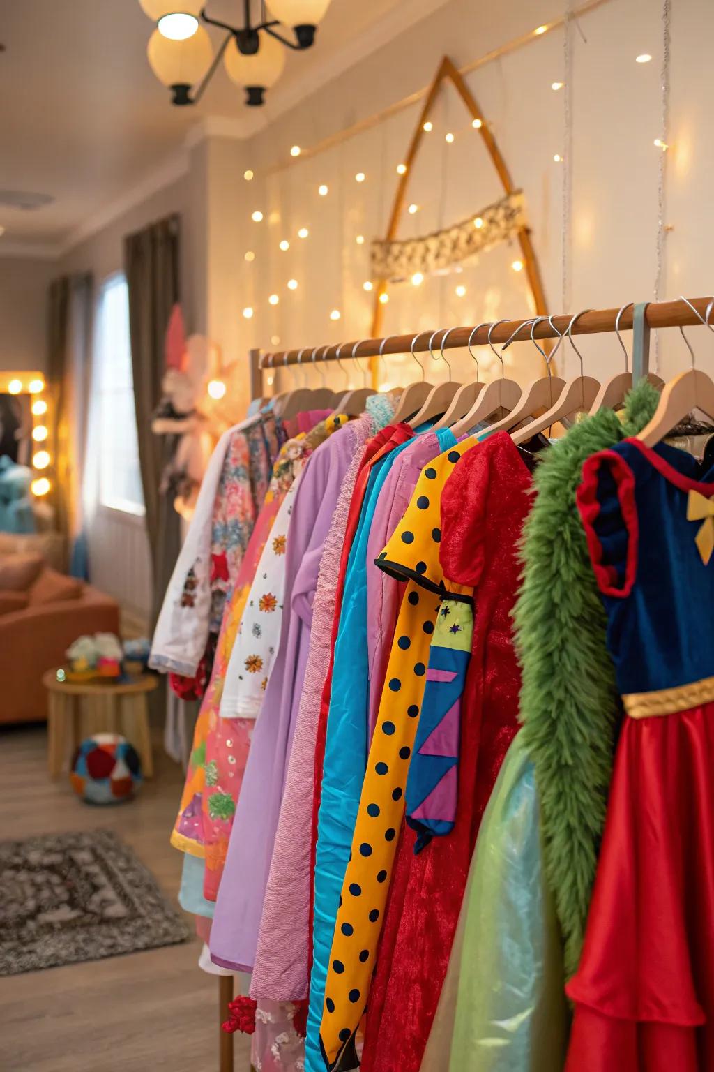 Velvet hangers keep outfits perfectly in place.