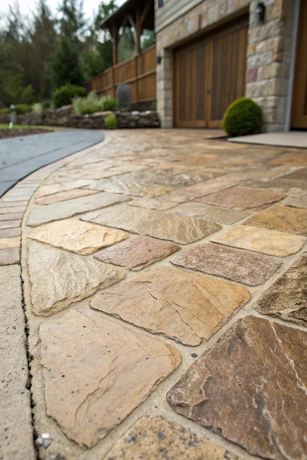 Real stone driveways show elegance and style.