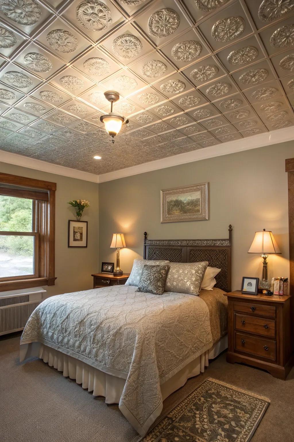 Affordable class using faux tin ceiling squares.