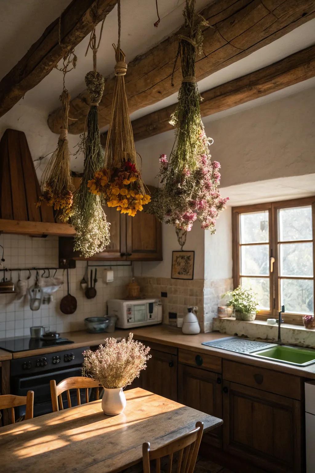 Unique hanging sets create a magical ambiance.