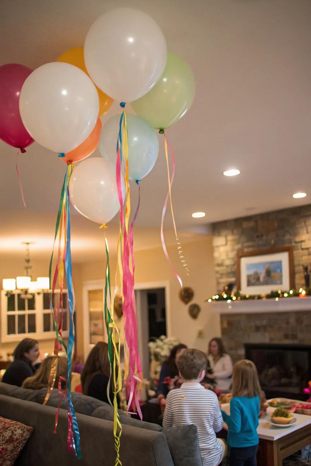 Fun up your spheres using crepe paper tails.