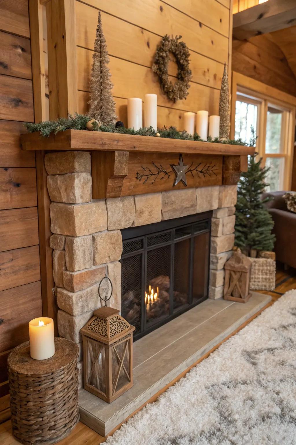 Inherent timber introduces warmth and a rustic accent.