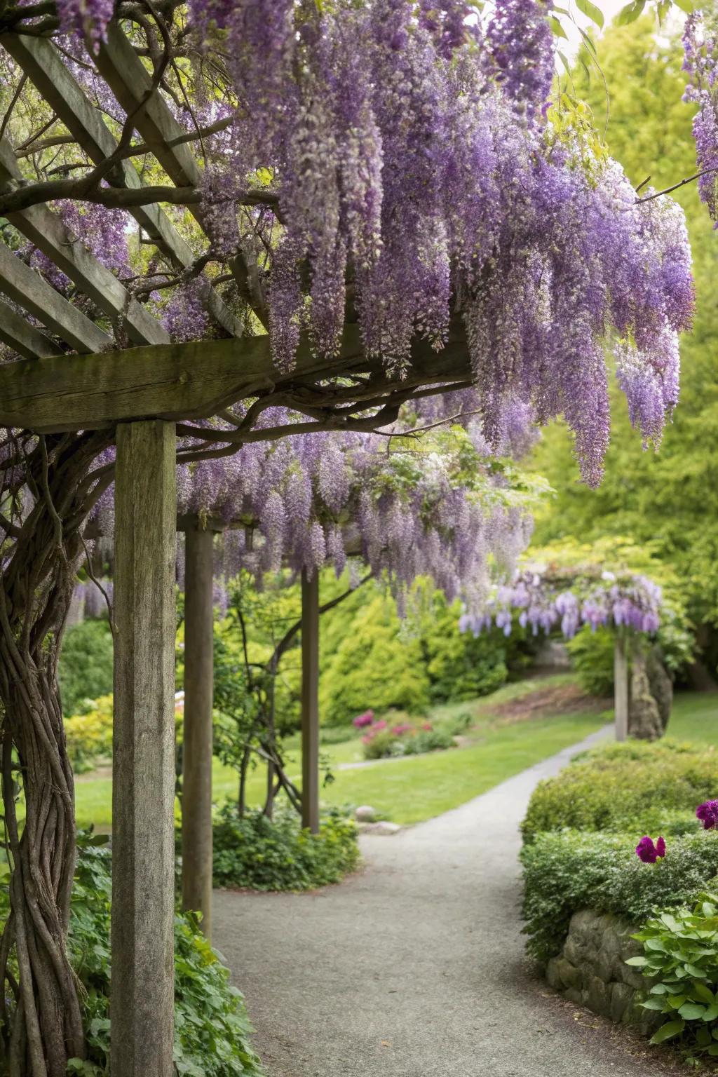 A living arch provides a shaded getaway in the garden.