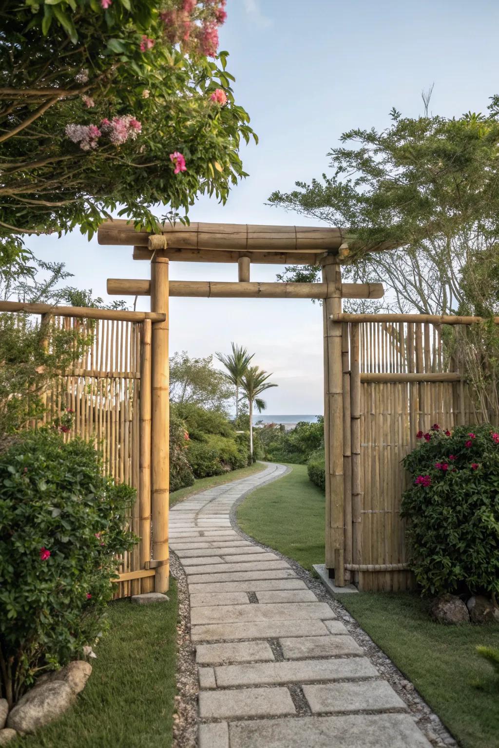 Bamboo entrances bring an eco-friendly and exotic flair to entries.