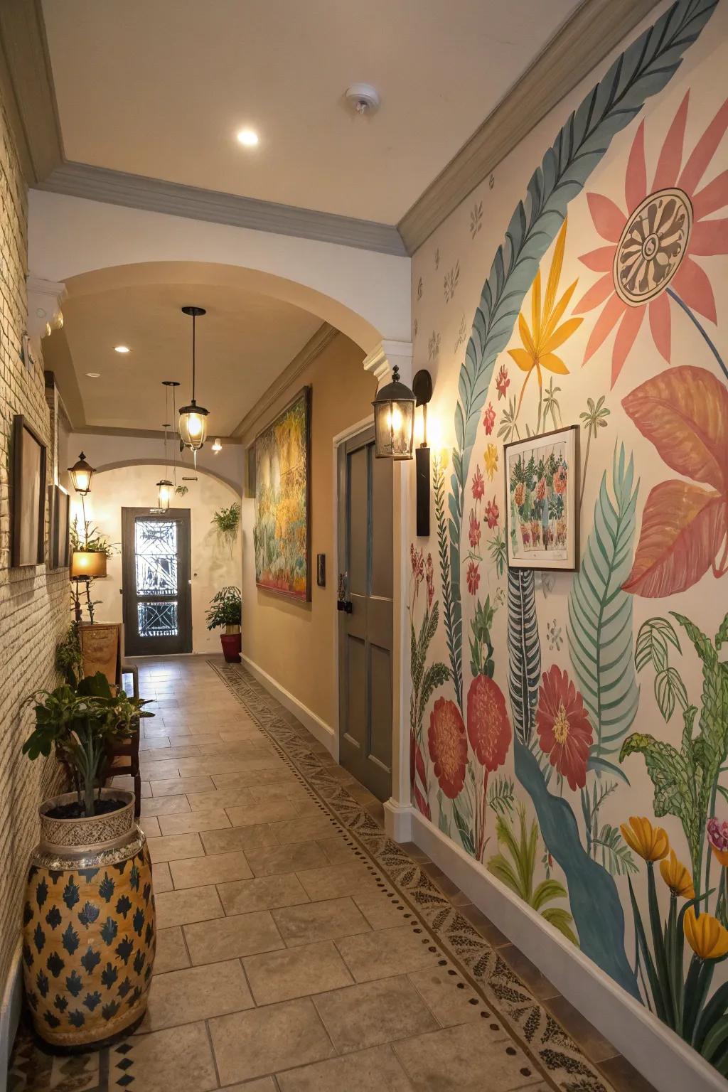 A custom mural adds unique appeal and personality.