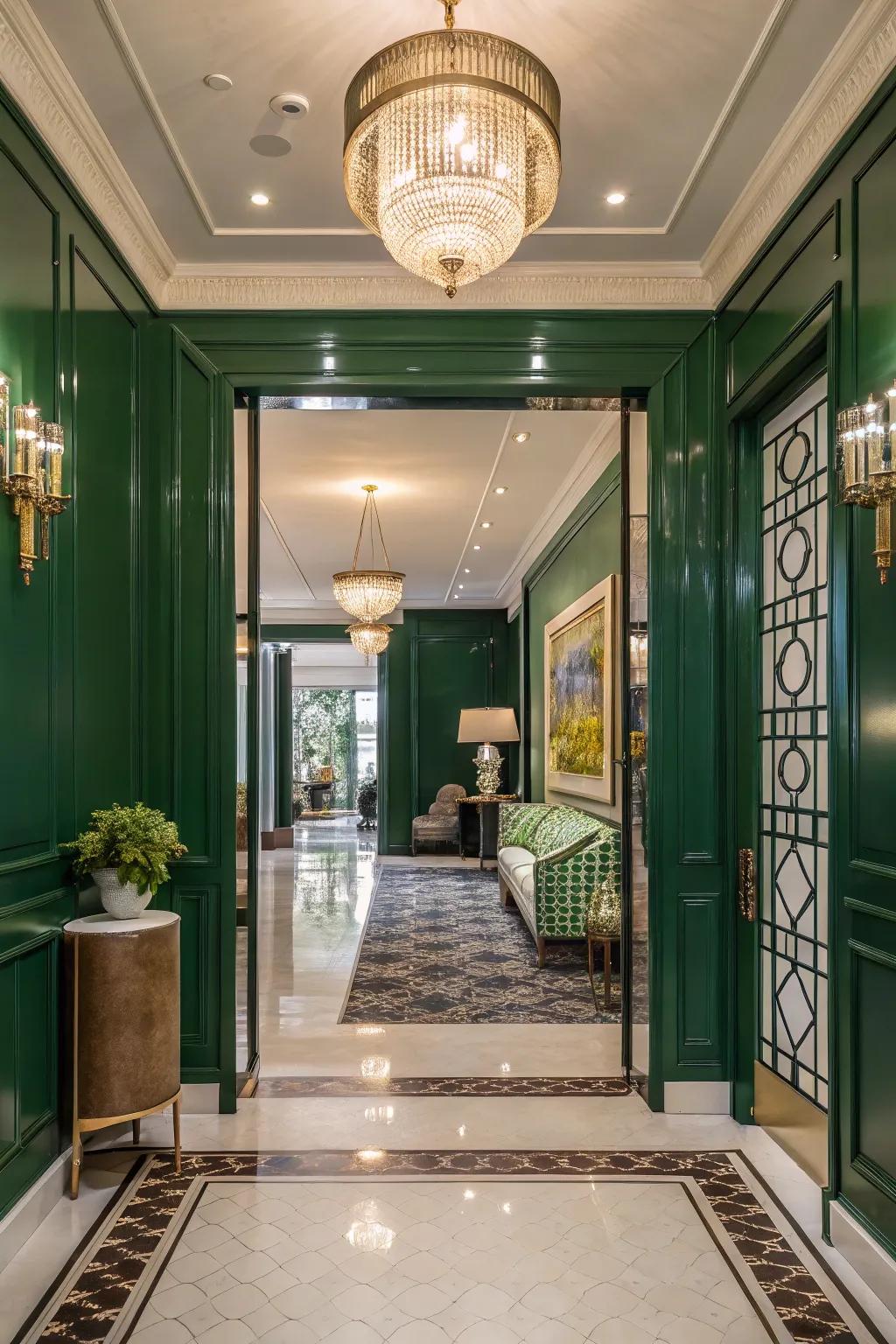 Achieve luxury using glossy jade.