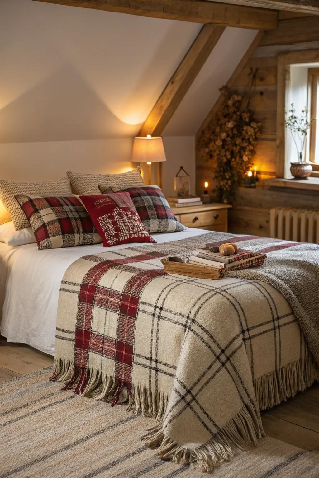 Checkered motifs contribute a quintessential nuance to your fall decor.