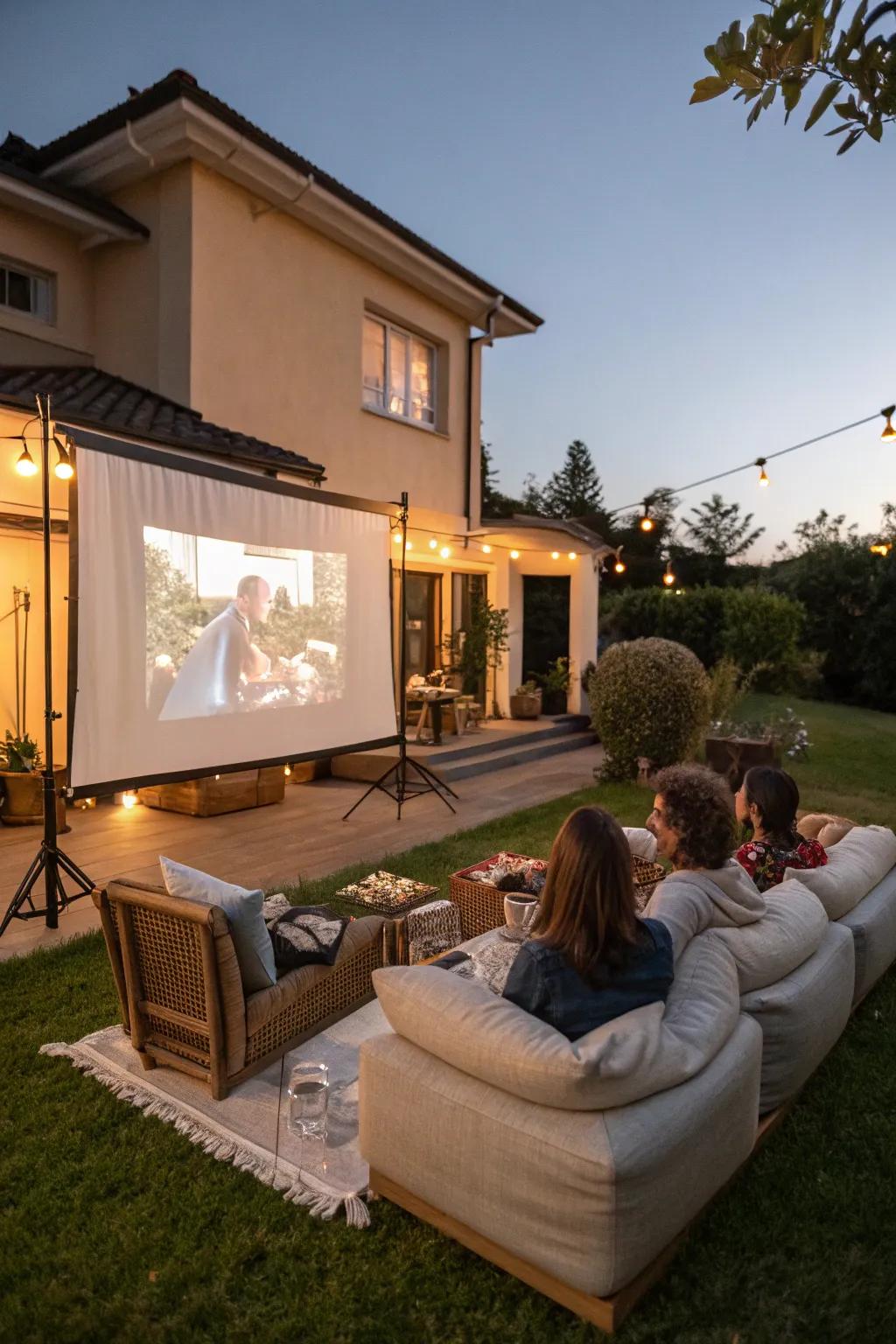 Film nights bring the family together under the sky.