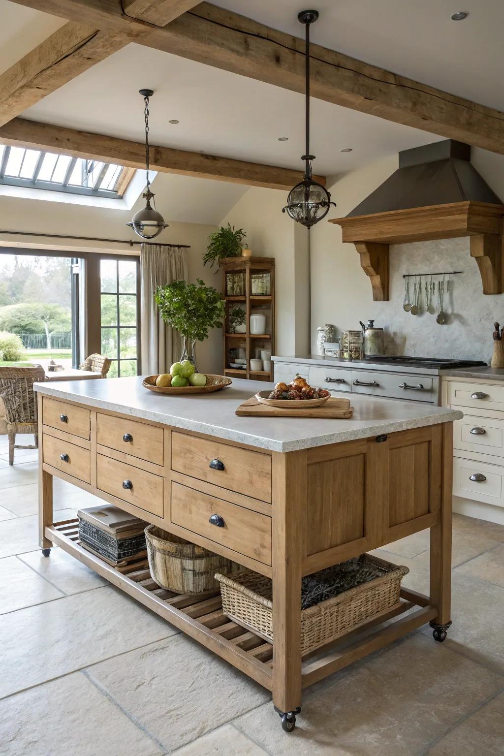 Self-supporting centerpieces offer versatility and adaptability in the cooking area.