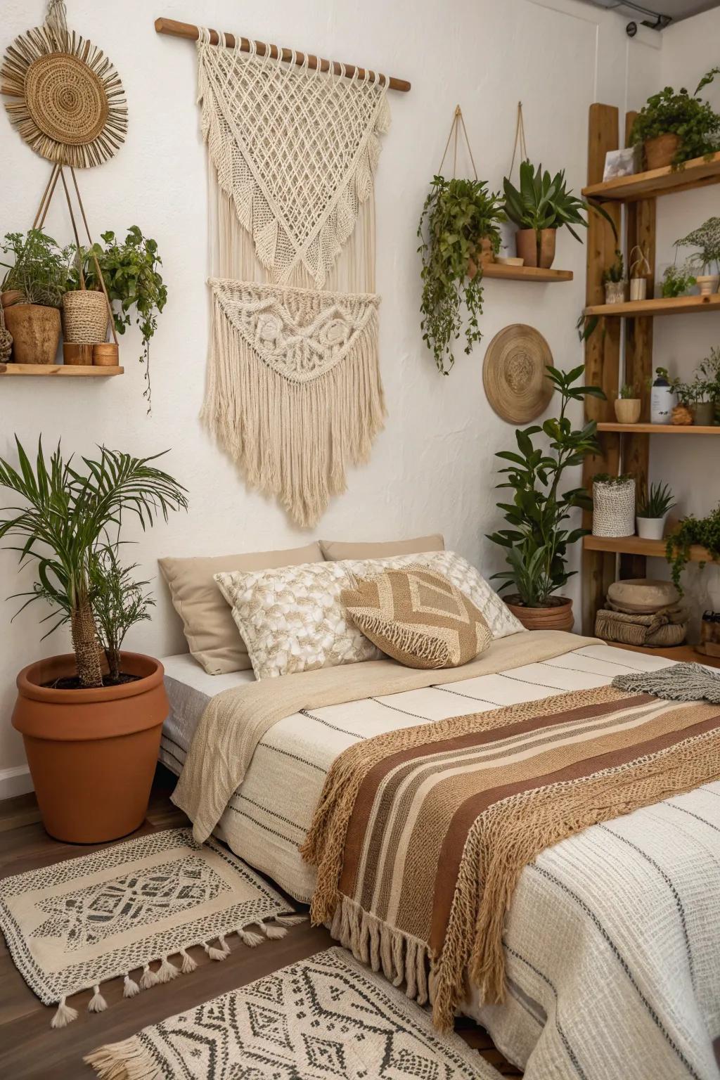Bohemian elegance adding a relaxed and chic vibe.
