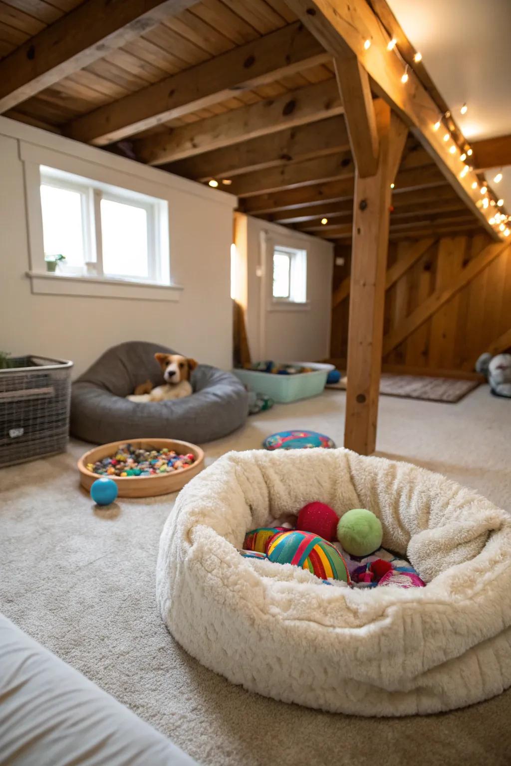 Create a cozy retreat for your pets.