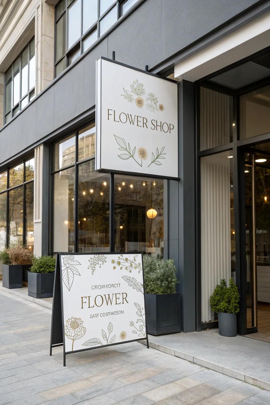 Refined and modern, an understated marker for the contemporary florist
