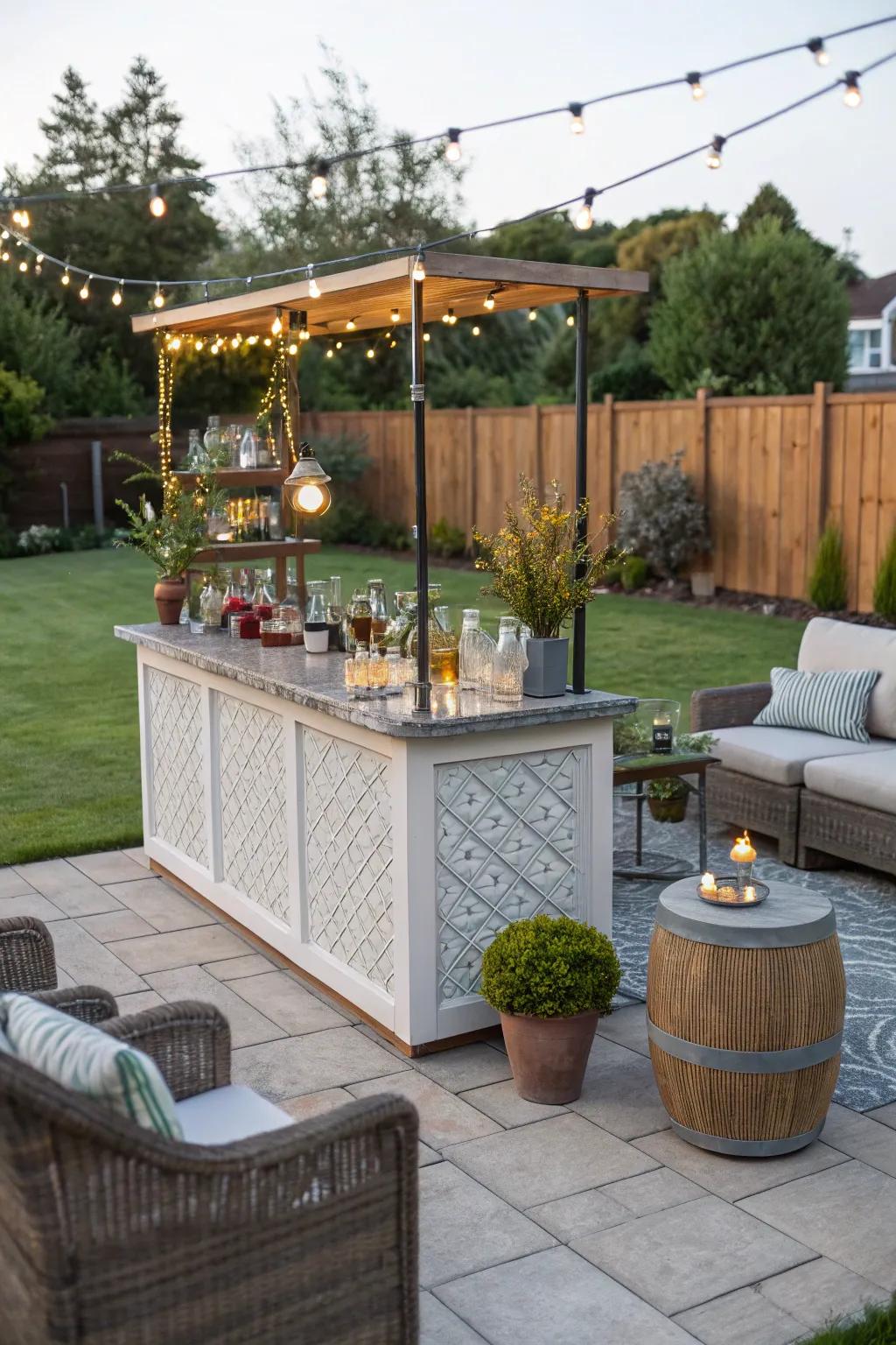 An outdoor bar changing your patio into an entertaining escape.