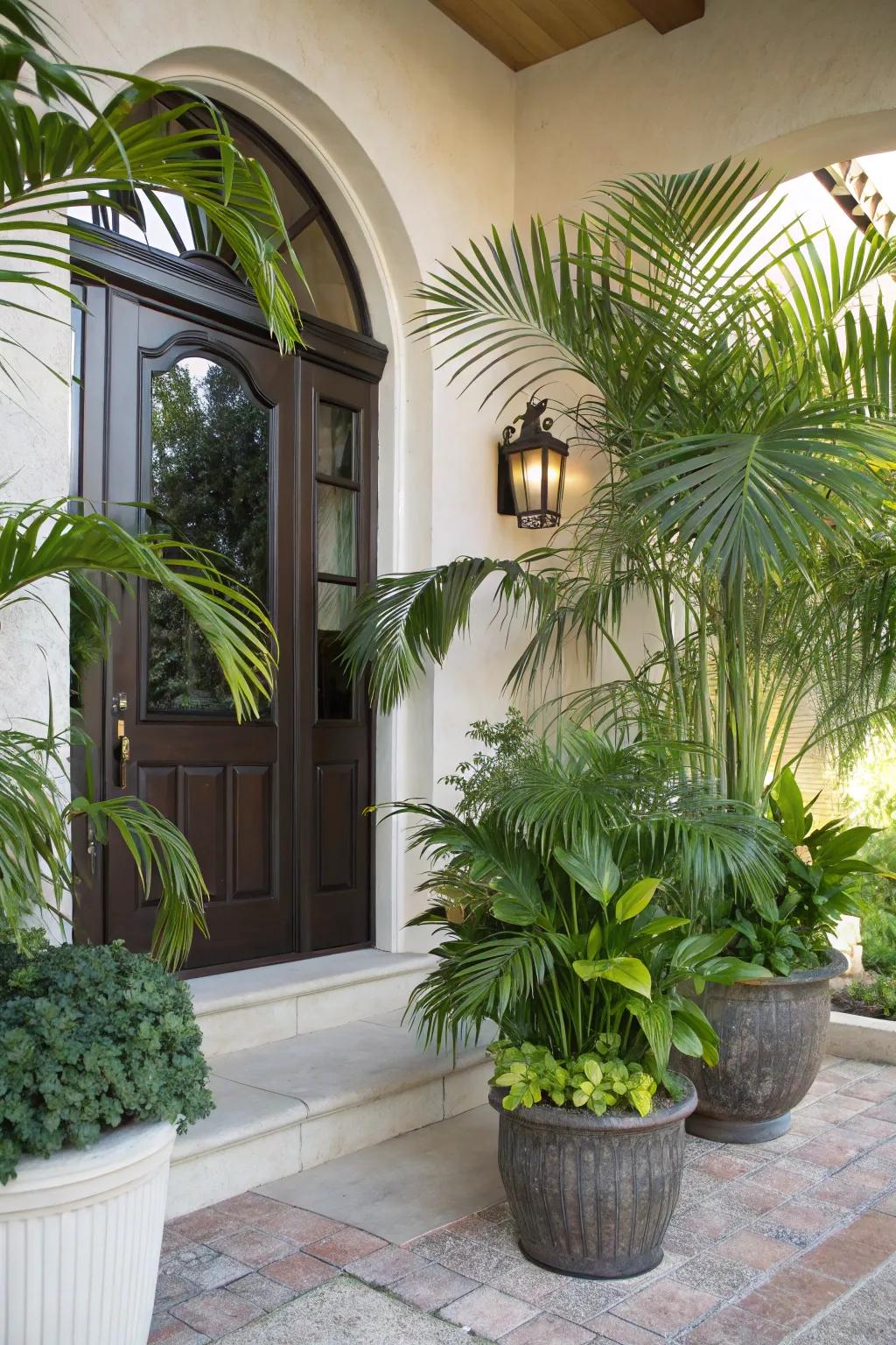 Conjure vacation vibes with tropical greenery.