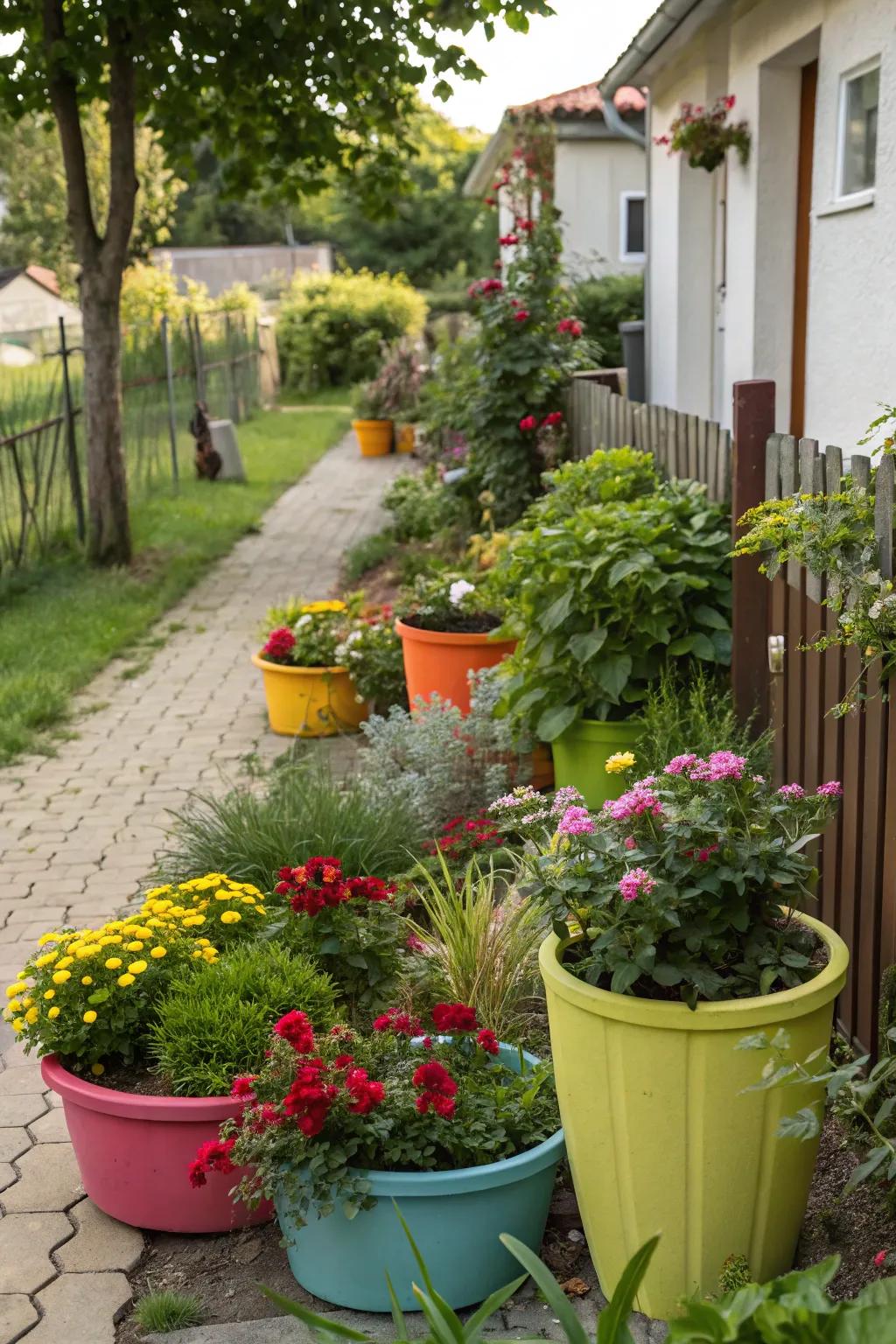 Containers are versatile for planting and allow for easy seasonal updates.