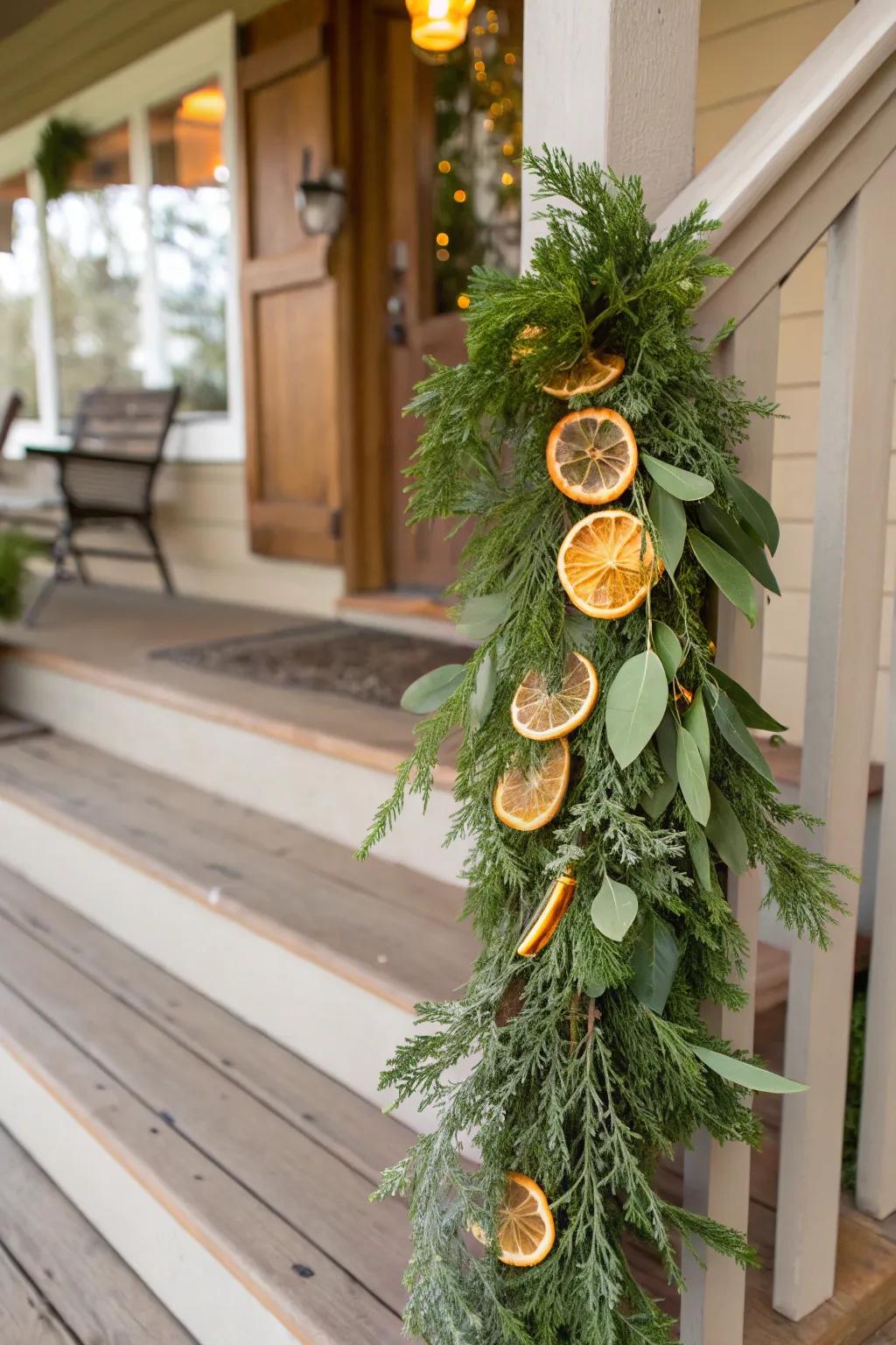 Citrus slices contribute color and aroma to your garland.