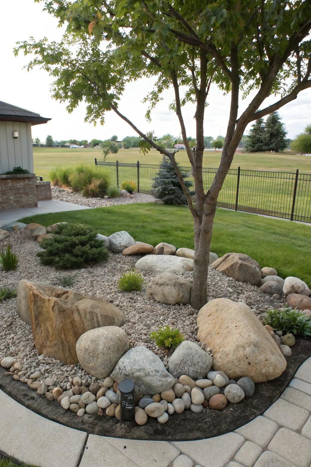 Gardens of rocks provide a low-upkeep and visually captivating outdoor aesthetic.
