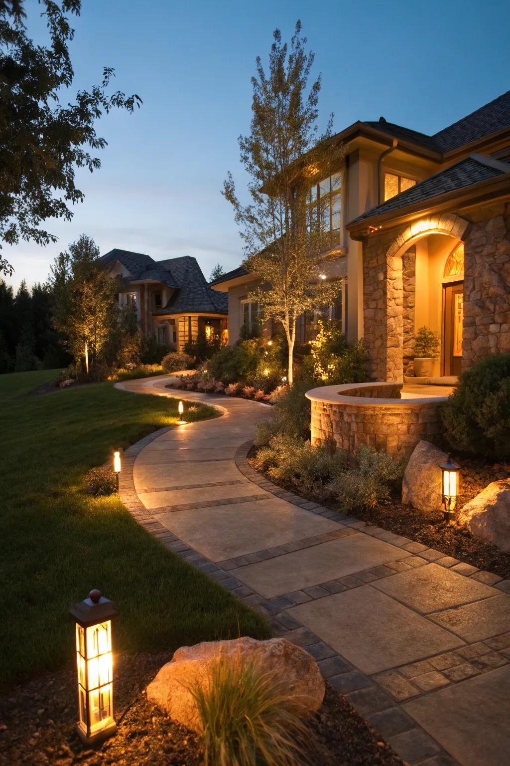 Exterior illumination enhances aesthetics and ensures pedestrian safety.