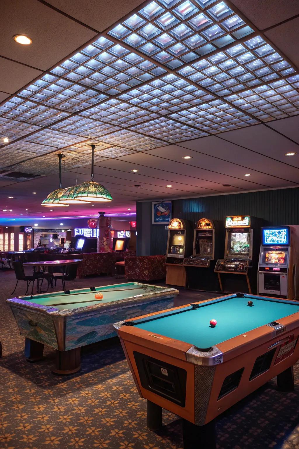 Dynamic light panels heighten the gaming mood.