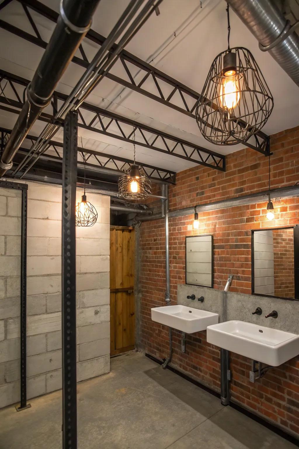Creative lighting solutions add character and enhance your bathroom's ambiance.