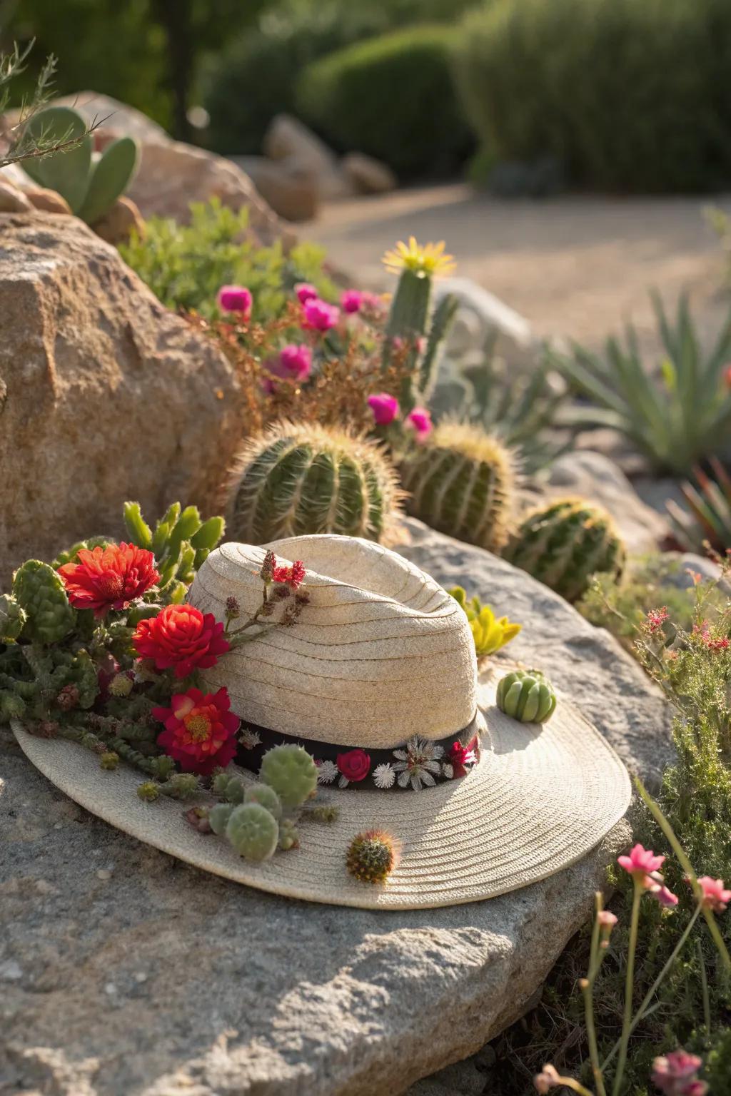 Desert beauty hat with southwestern flair.