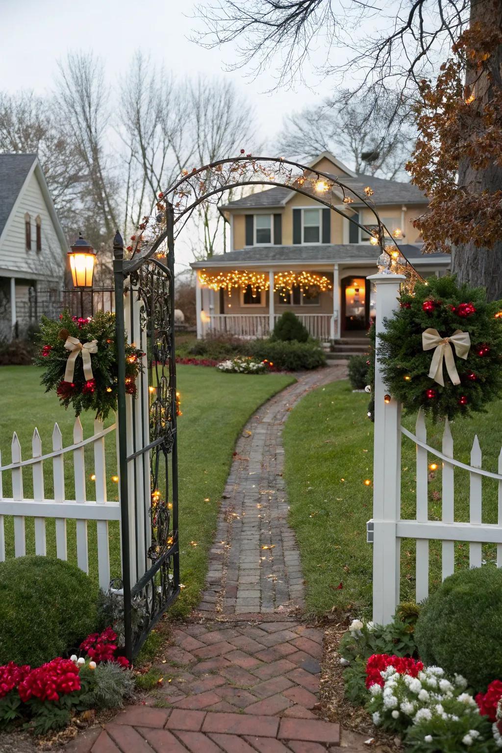 A gate with seasonal charm.